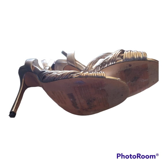 MARCIANO Guess Gold High Heel Sandals Shoes - Size 5 - Picture 5 of 5